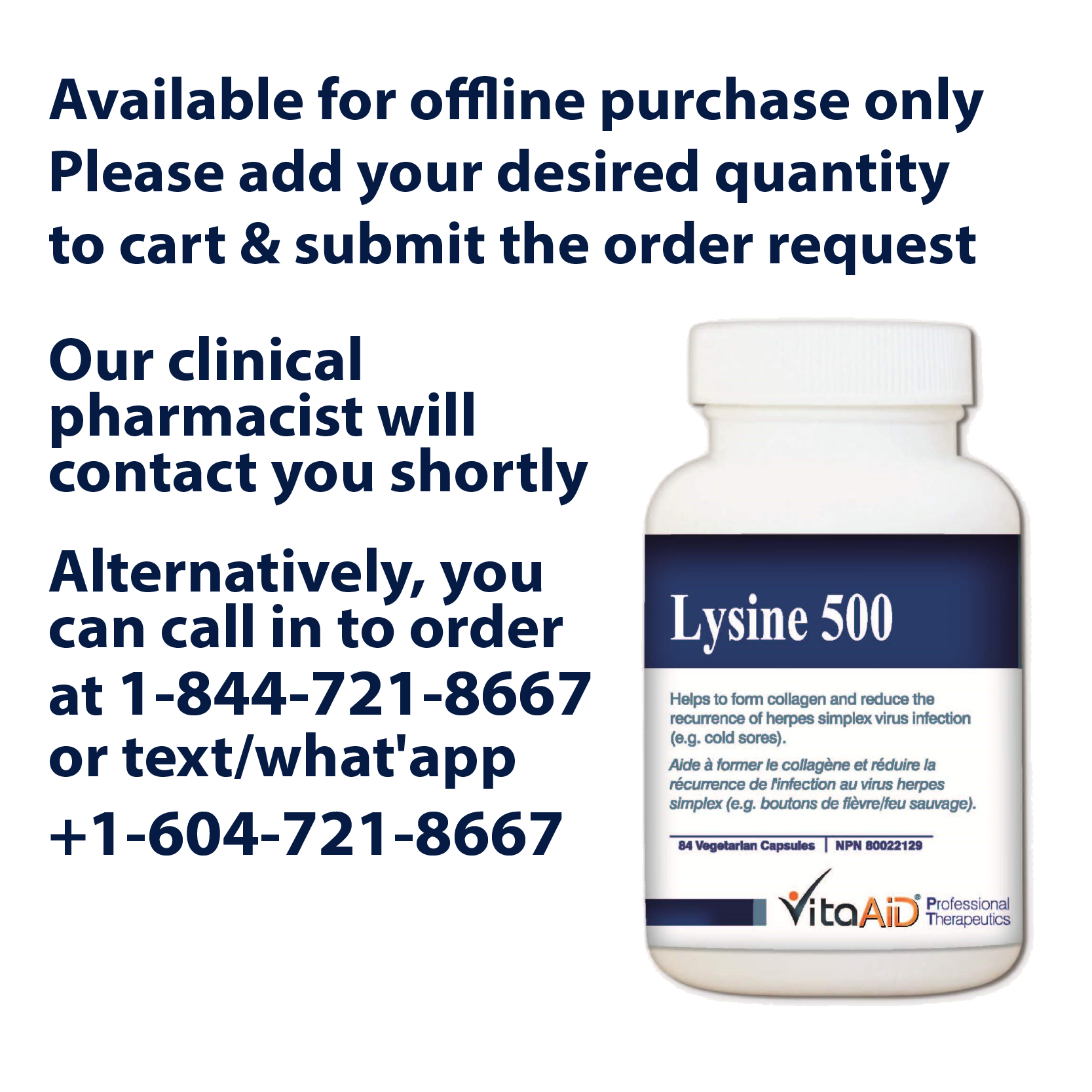 VitaAid Lysine 500 - Biosense Clinic