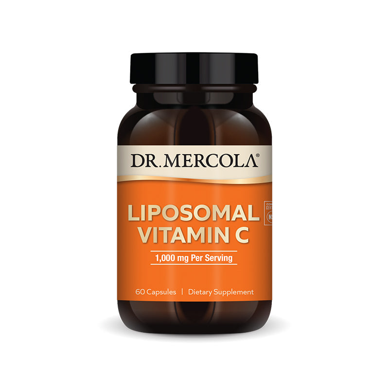 Dr. Mercola's Liposomal Vitamin C - advanced formula for better absorption, supporting immune, heart, eye, and brain health, and boosting collagen production. Available at BiosenseClinic.com.